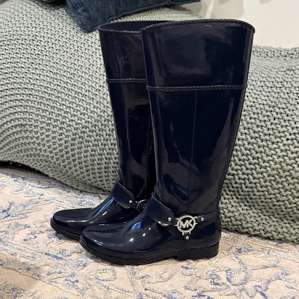 Michael Kors Navy Tall Rain Boots